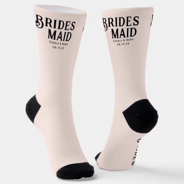 Chaussette Mariée et chambre avec Mariage Date Bridesmaid (Angulaire)