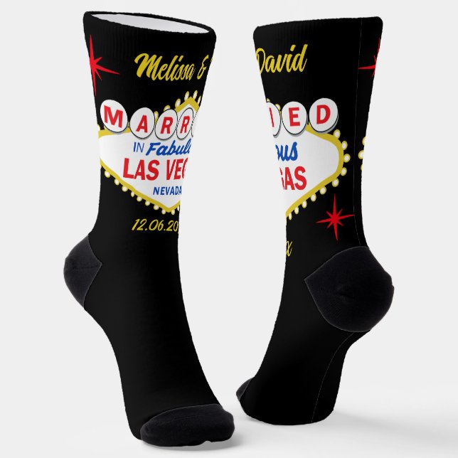 Chaussette Mariés à Las Vegas, le marié de mariage (Angulaire)