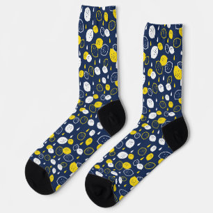 Chaussette Marine Blue Lemon Art - Refresh Citrus Design