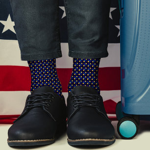 Chaussette Marine Jaune Pixels Cool À damiers Motif Abstrait