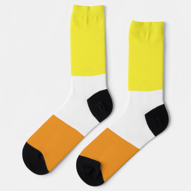 Chaussette Maverique Jaune Orange Blanc Gravé LGBT (Gauche)