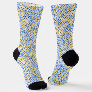 Chaussette Maze bleu et jaune