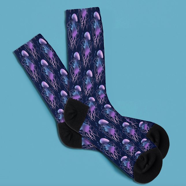 Chaussette Méduse Éthérée Violet Bleu (Créateur téléchargé)