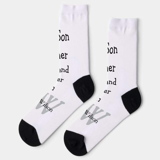 Chaussette Meilleur homme fils mari papa cite ajouter un nom  (Gauche)