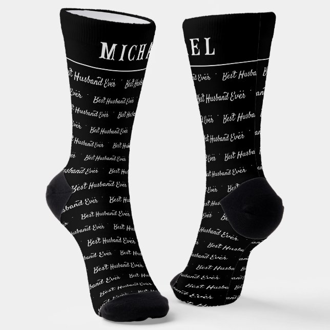 Chaussette Meilleur mari de tous les temps | Monogramme amusa (Angulaire)