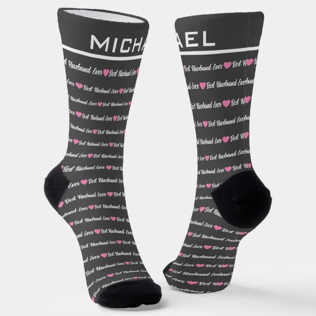 Chaussette Meilleur Mari jamais | Monogramme élégant (Angulaire)