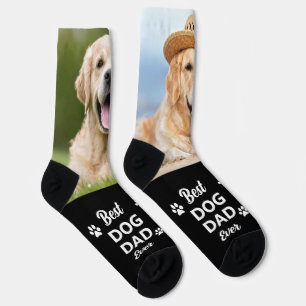 Chaussette Meilleur Papa Chien Personnalisé 2 Photo de Chien