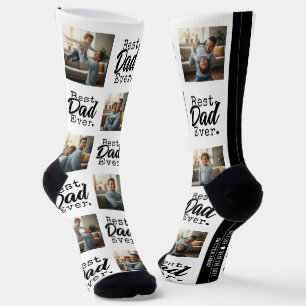 Chaussette Meilleur Papa Collage de Photos Fête des Pères