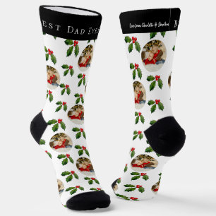 Chaussette Meilleur Papa du Monde Enfant Photo & Nom Holly Be