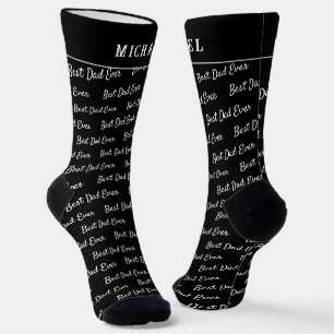 Chaussette Meilleur Papa du Monde Monogramme Amusant