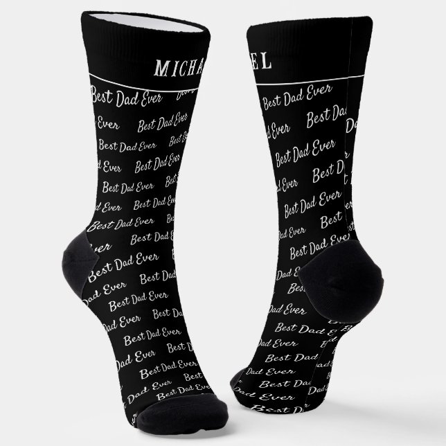 Chaussette Meilleur Papa du Monde | Monogramme Amusant (Angulaire)