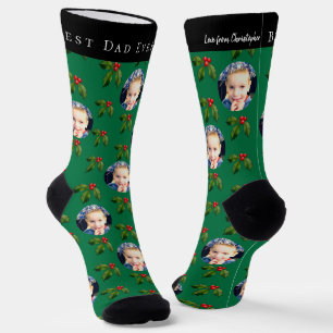 Chaussette Meilleur Papa du Monde Photo Enfants Holly Berry V
