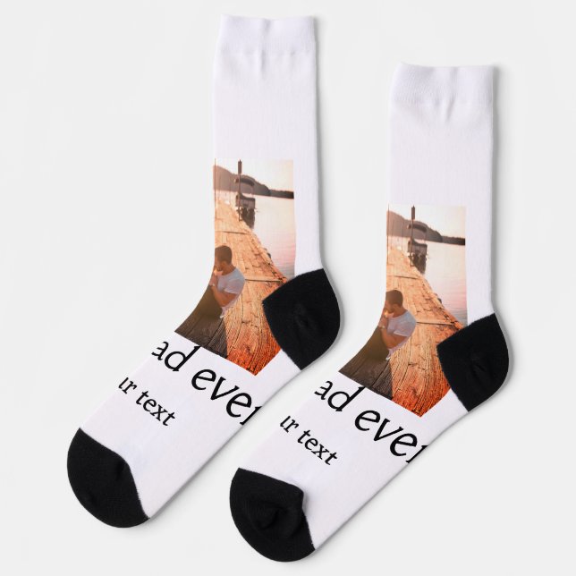 Chaussette Meilleur papa jamais ajouter nom image fête des pè (Gauche)