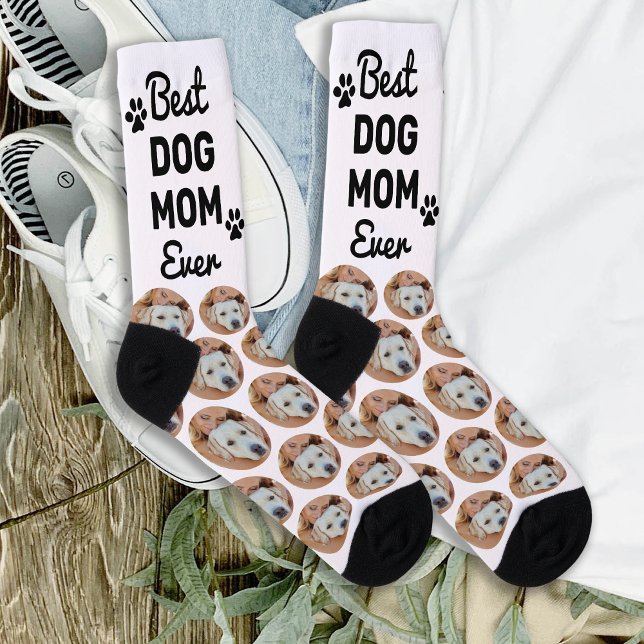 Chaussette Meilleure maman de chien jamais personnalisé Motif (Créateur téléchargé)