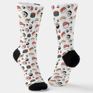 Chaussette Mélange de Sushi Dessiné à la Main