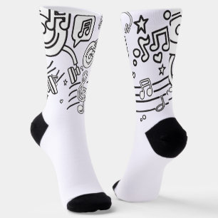 Chaussette Mélodie élégante : Chaussettes À Thème Musique
