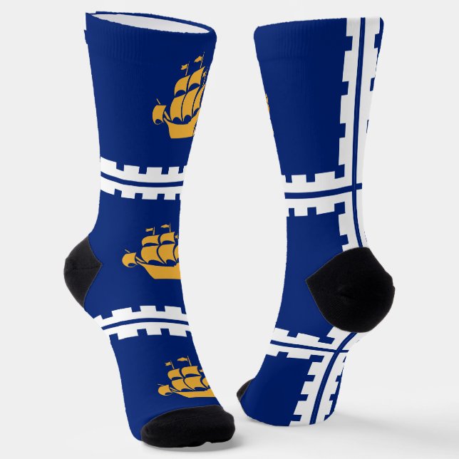 Chaussette Men crew socks with flag of Quebec City (Angulaire)