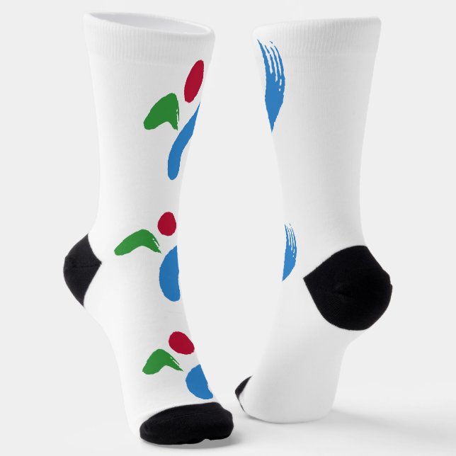 Chaussette Men crew socks with flag of Seoul, South Korea  (Angulaire)