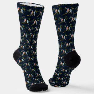 Chaussette Merles Bleu foncé