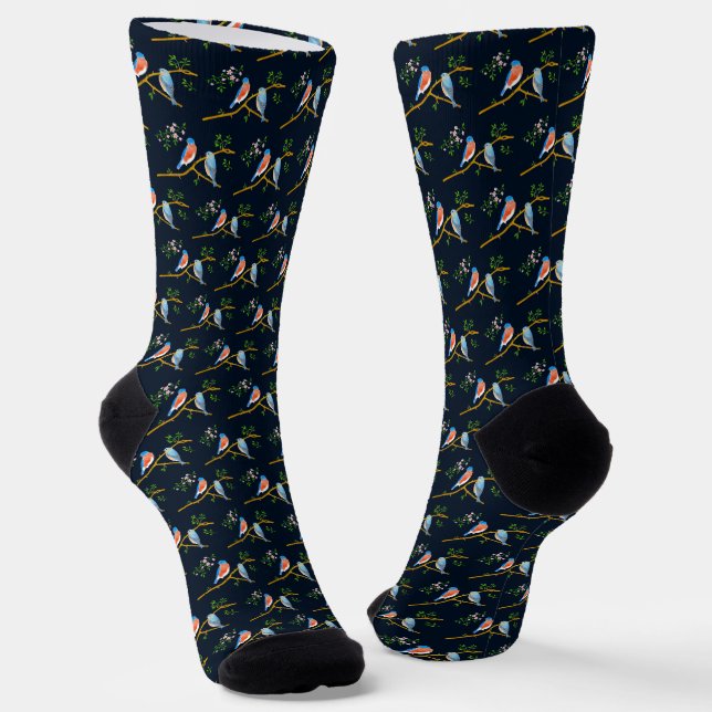 Chaussette Merles Bleu foncé (Angulaire)