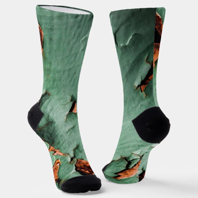 Chaussette Métal rouillé marron turquoise cool (Angulaire)