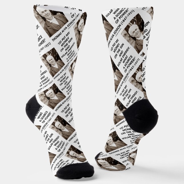 Chaussette Mets Mon Argent Sur Sun Solar Energy Power Edison  (Angulaire)