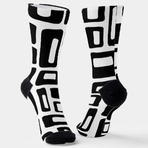 Chaussette Mid-Century Abstrait Black & White Motif