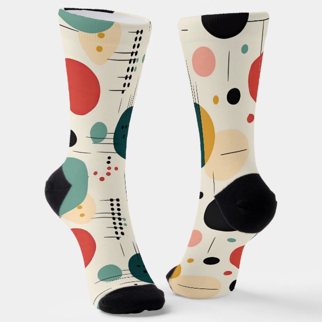 Chaussette Mid century colorful geometric pattern (Angulaire)