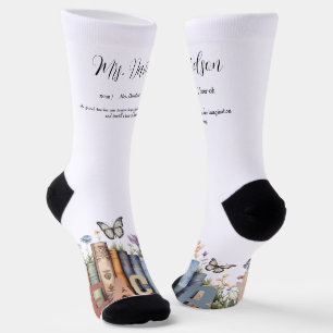 Chaussette Mignon Bibliothèque Arc-en-Ciel & Monogramme Profe