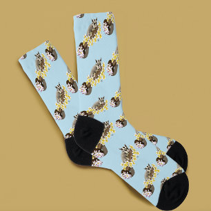 Chaussette Mignon Glider Sucre Fleurs de Plumeria Tropical Bl