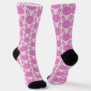 Chaussette Mignon Lapin Rose Féminin Visage Printemps Pâques 
