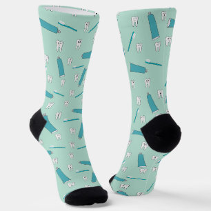 Chaussette Mignon motif brosse à dents dentifrice menthe vert