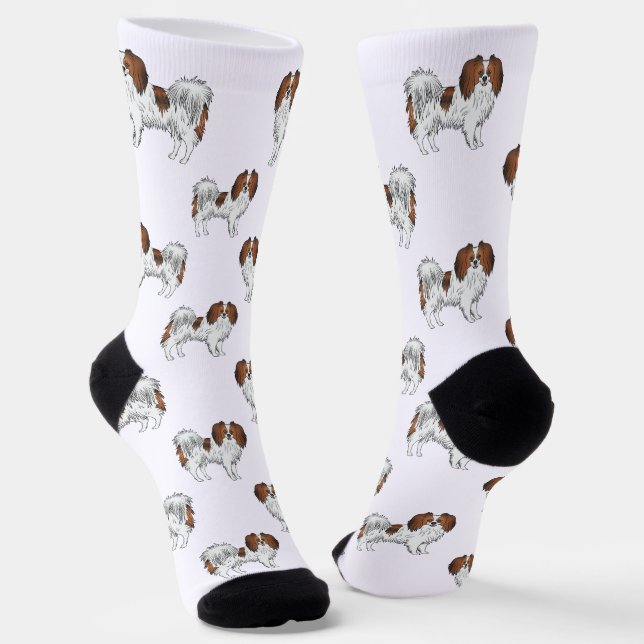 Chaussette Mignon motif de chien Phalène sable rouge pour ama (Angulaire)