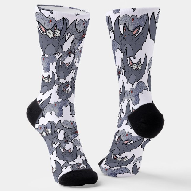 Chaussette Mignonne chauve-souris gris et blanc Cool hommes (Angulaire)