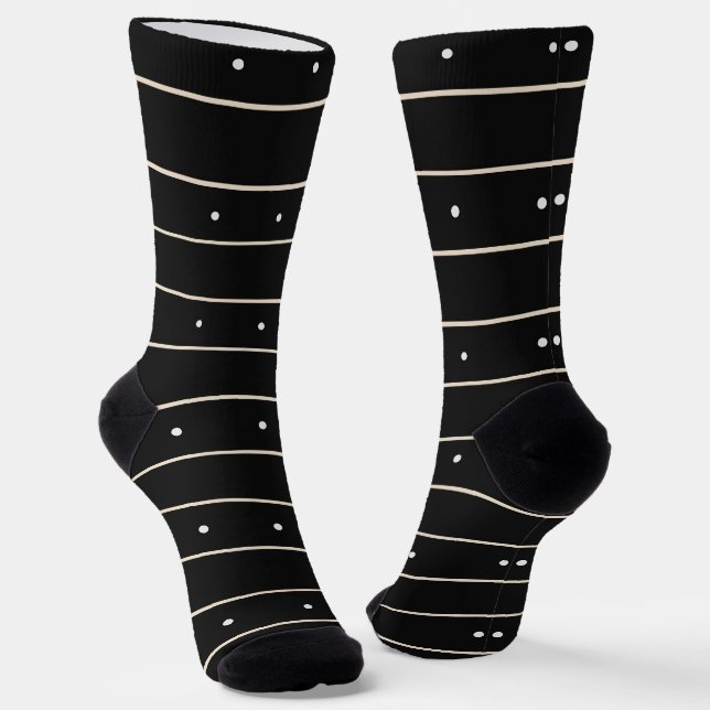 Chaussette Minimalist Black And White Horizontal Striped With (Angulaire)