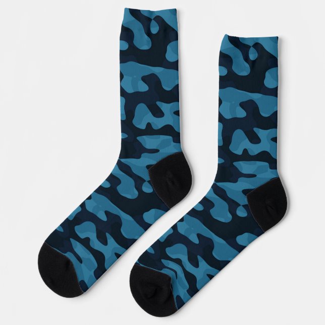 Chaussette Minuit, bleu clair, bleu mat, camouflage bleu fonc (Gauche)