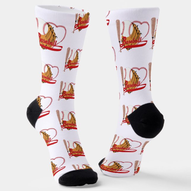 Chaussette Mitt et Bat Amour de Baseball (Angulaire)