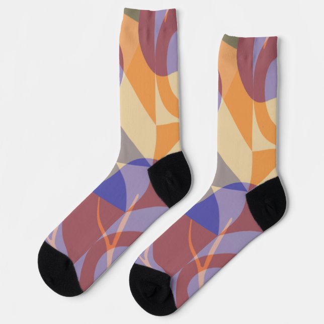 Chaussette Mod Artsy Violet et pêche  (Gauche)