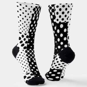 Chaussette Mode Noir Blanc à pois Style Design