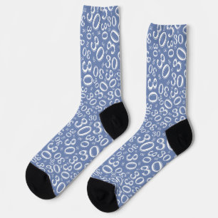 Chaussette Modèle de nombre aléatoire bleu/blanc pour 30e ann