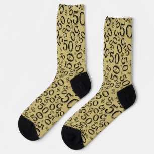 Chaussette Modèle de nombre aléatoire noir/or 50e anniversair