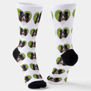 Chaussette Modèle de photo personnalisé en forme de cœur