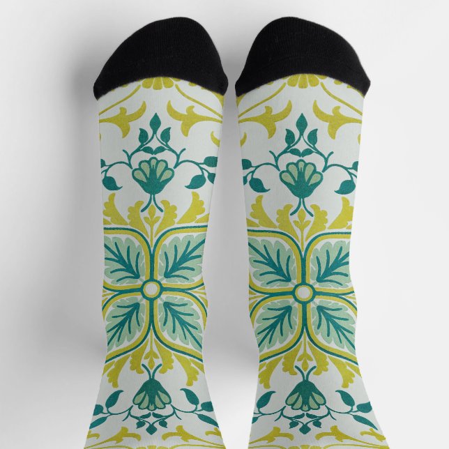 Chaussette Modèle de plafond vert citron sans couture de Will (Haut)