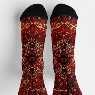 Chaussette Modèle de tapis oriental en rouge foncé