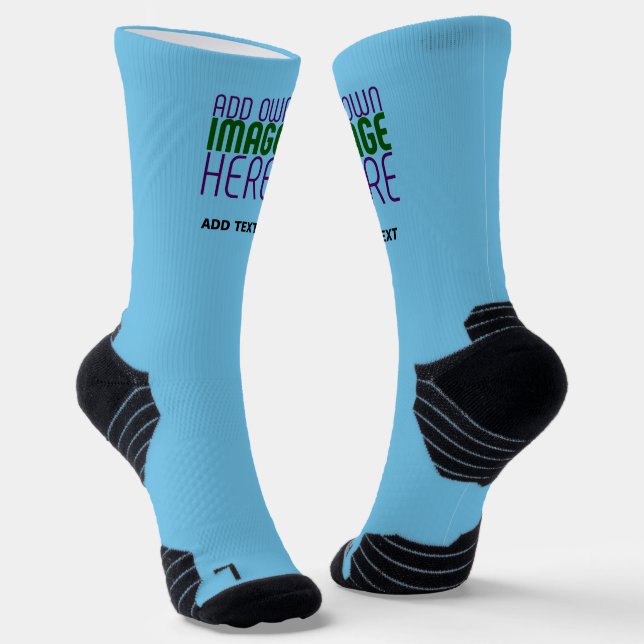 CHAUSSETTE MODELE DE TEXTE D'IMAGE BLEU CIELO SWAG ÉDITABLE M (Angulaire)