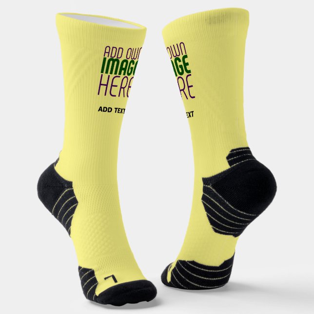 CHAUSSETTE MODELE DE TEXTE D'IMAGE JAUNE PASTEL ÉDITABLE MODE (Angulaire)