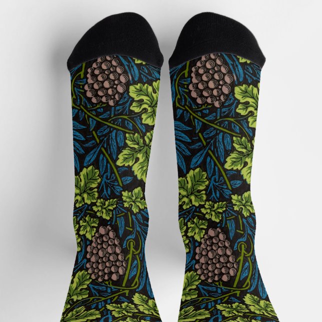 Chaussette Modèle de vigne de raisin noir sans couture de Wil (Haut)