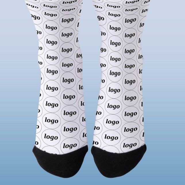 Chaussette Modèle d'entreprise de logo simple promotionnel (Simple logo pattern business branding promotional socks)