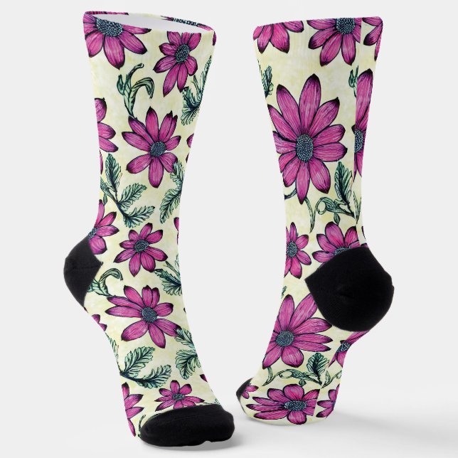 Chaussette Modèle floral (Angulaire)