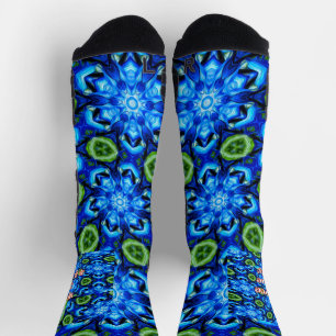 Chaussette Modèle Floral bleu Abstrait